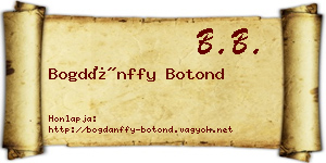Bogdánffy Botond névjegykártya