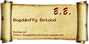 Bogdánffy Botond névjegykártya