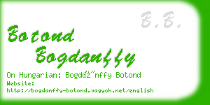 botond bogdanffy business card